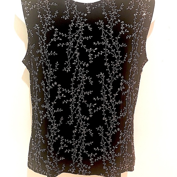 Ronnie Nicole Black Sparkly Shell/ top/ sleeveless,jersey,pullover. - Picture 3 of 12